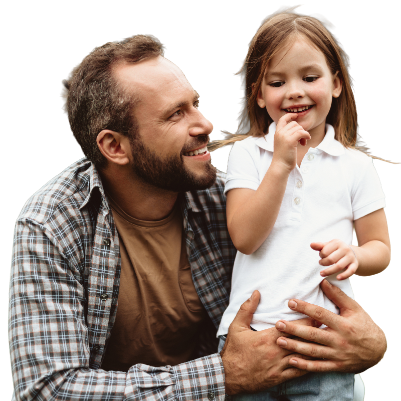 Image of dad beside preschool child
